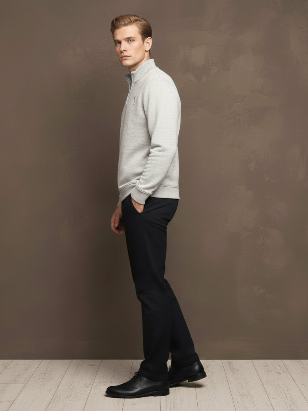 High Neck Half Zipper Sweatshirt