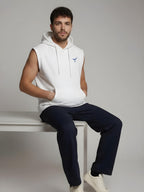 Solid Sleeveless Pullover Hoodie