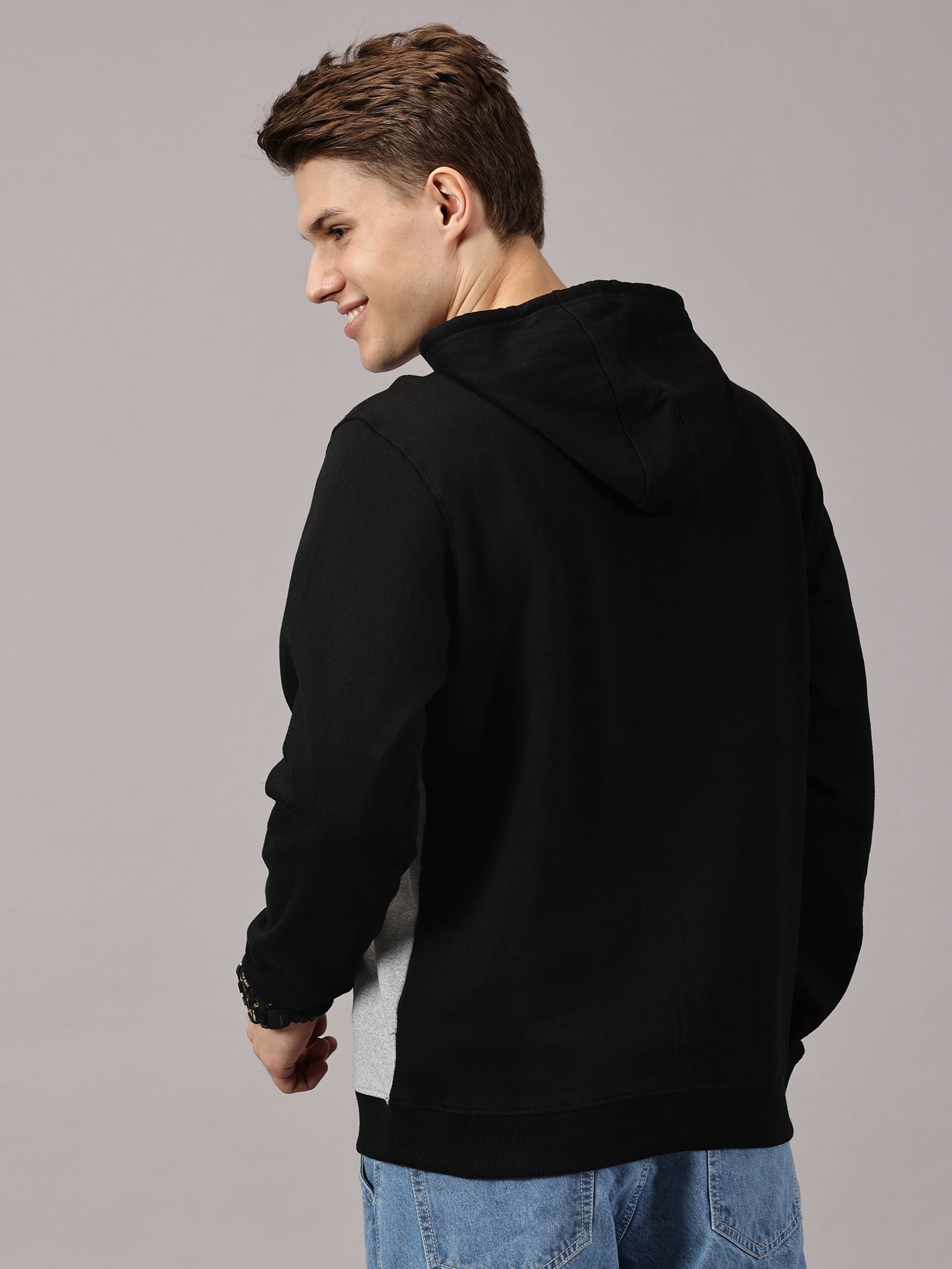 Color Block Cut & Sew Full Sleeve Pullover Hoodie