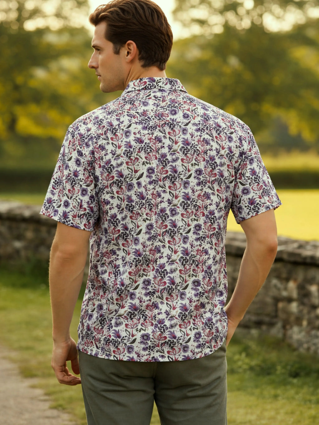 Cuban Collared Oversized Multi Coloured Floral Printed Shirt LEON