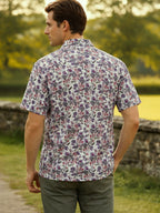 Cuban Collared Oversized Multi Coloured Floral Printed Shirt LEON