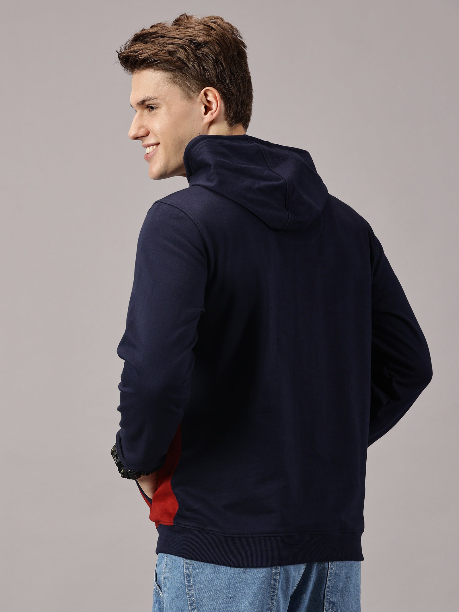 Color Block Cut & Sew Full Sleeve Pullover Hoodie