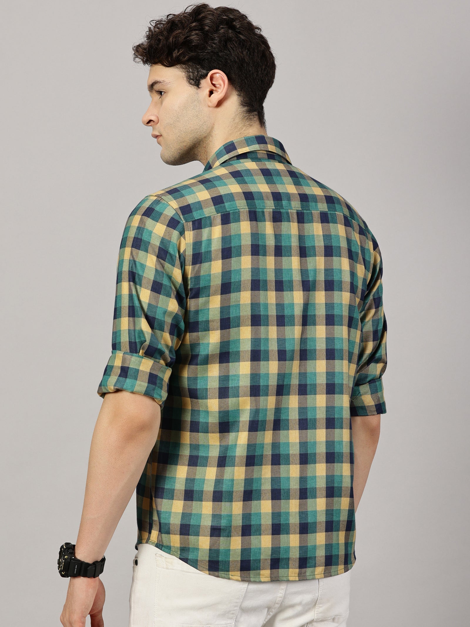 Checkered Poly Cotton Full Sleeve Shirt