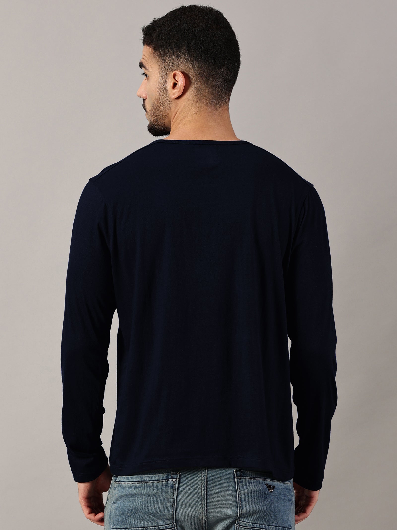 Henley Neck Full Sleeve T-Shirt