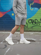 High Neck Half Zipper Sports Sweatshirt & Shorts Set