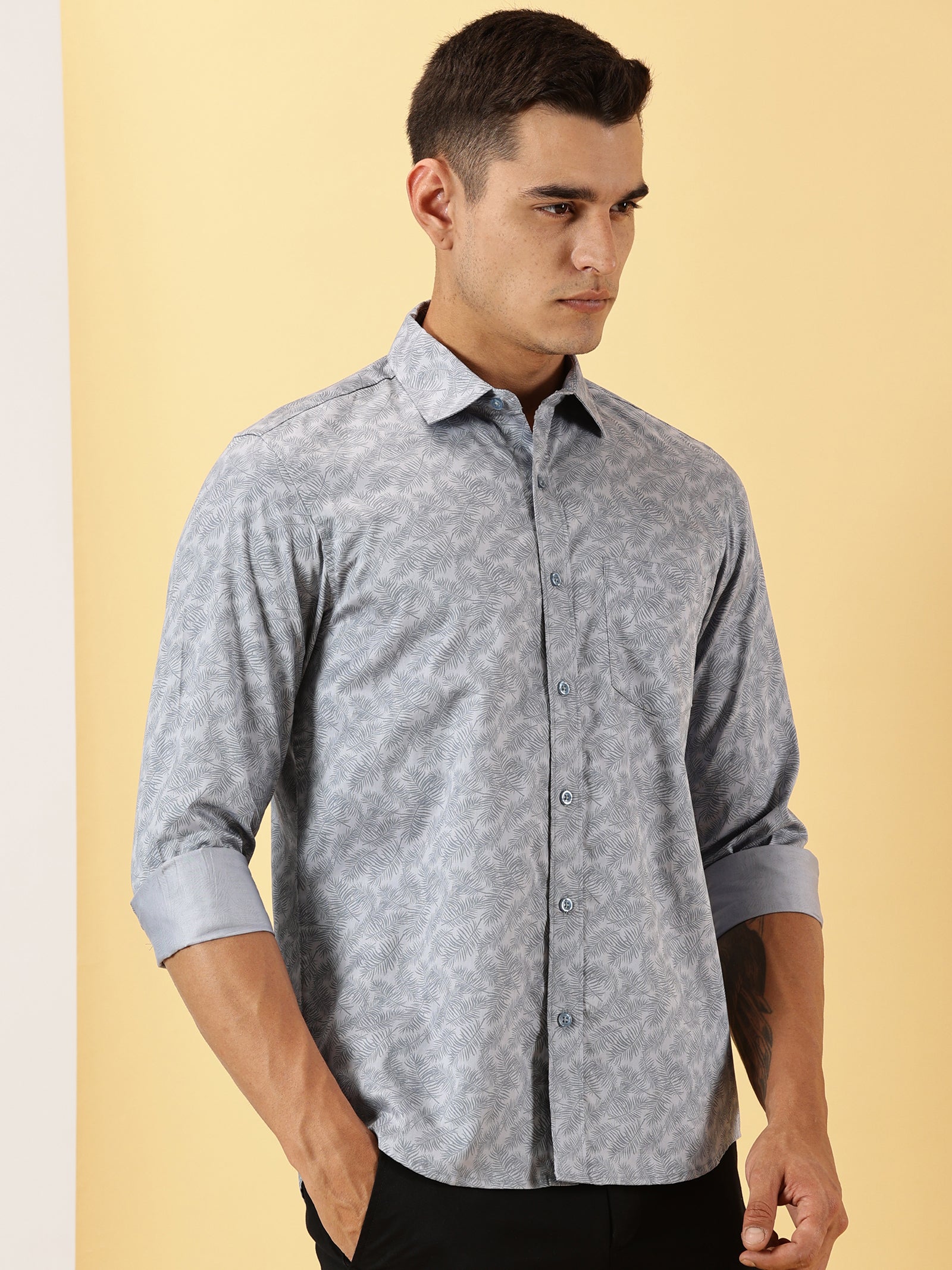 Leaf Printed Full Sleeve Shirt