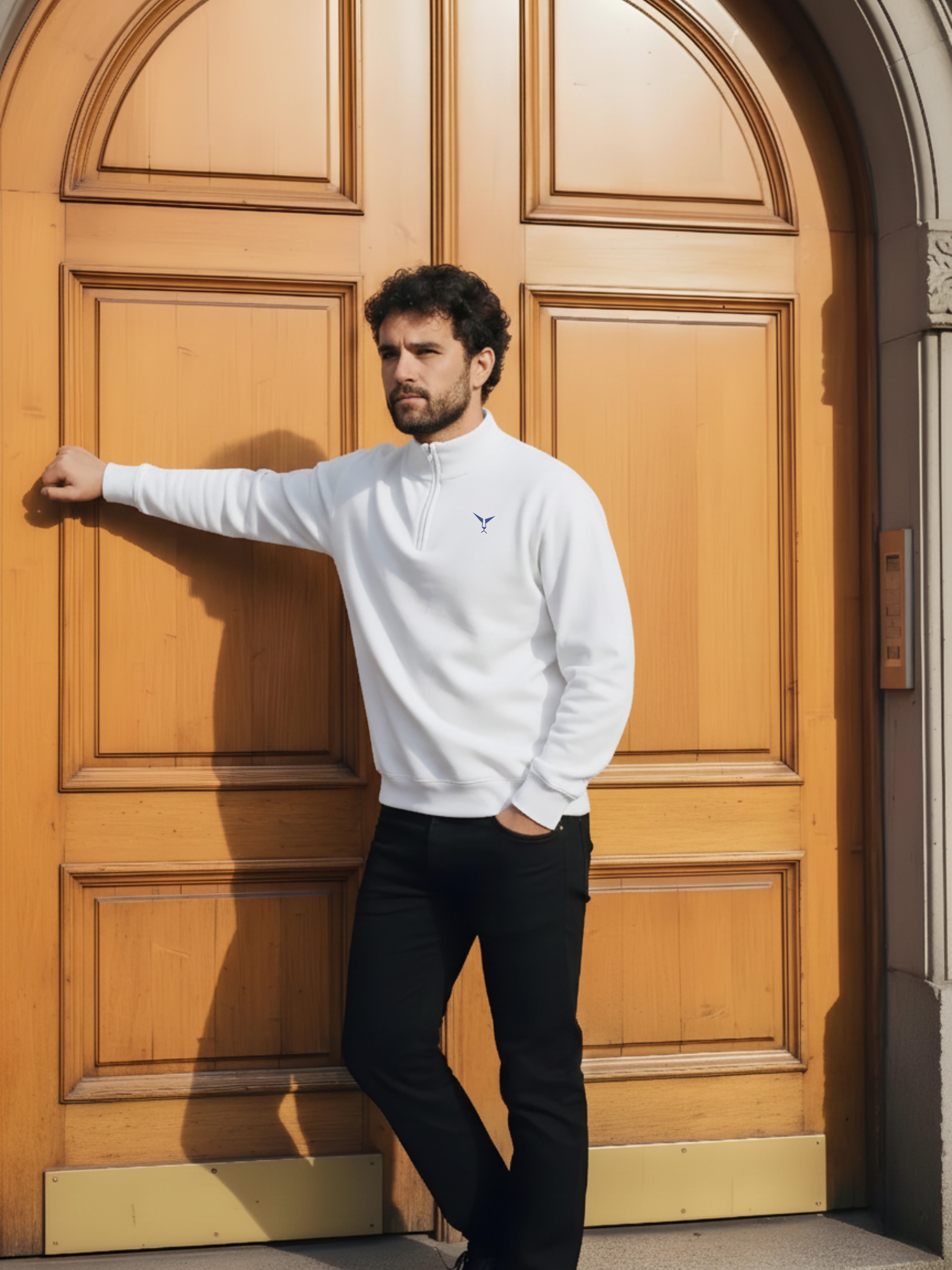 High Neck Half Zipper Sweatshirt