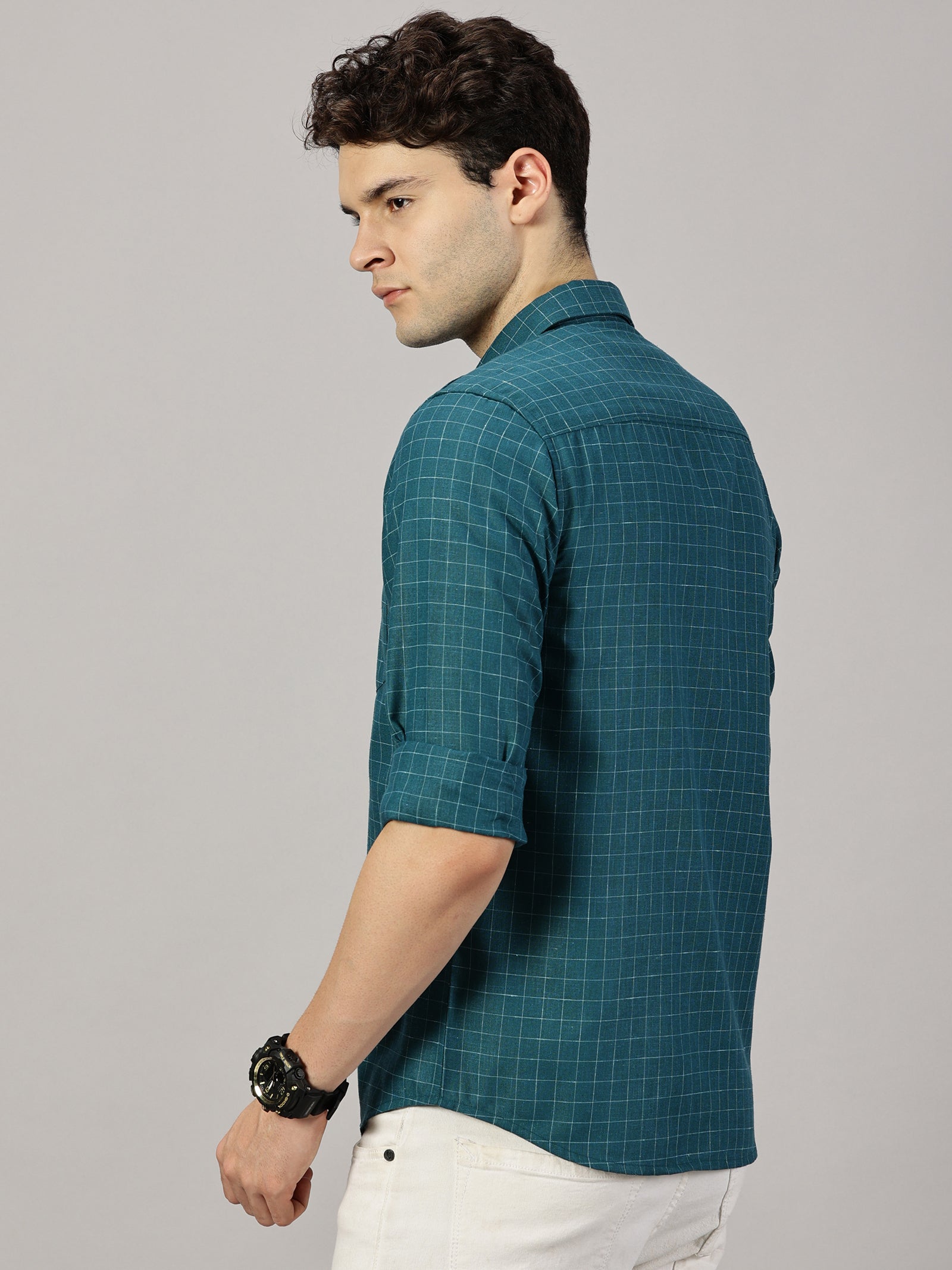 Checkered Poly Cotton Full Sleeve Shirt