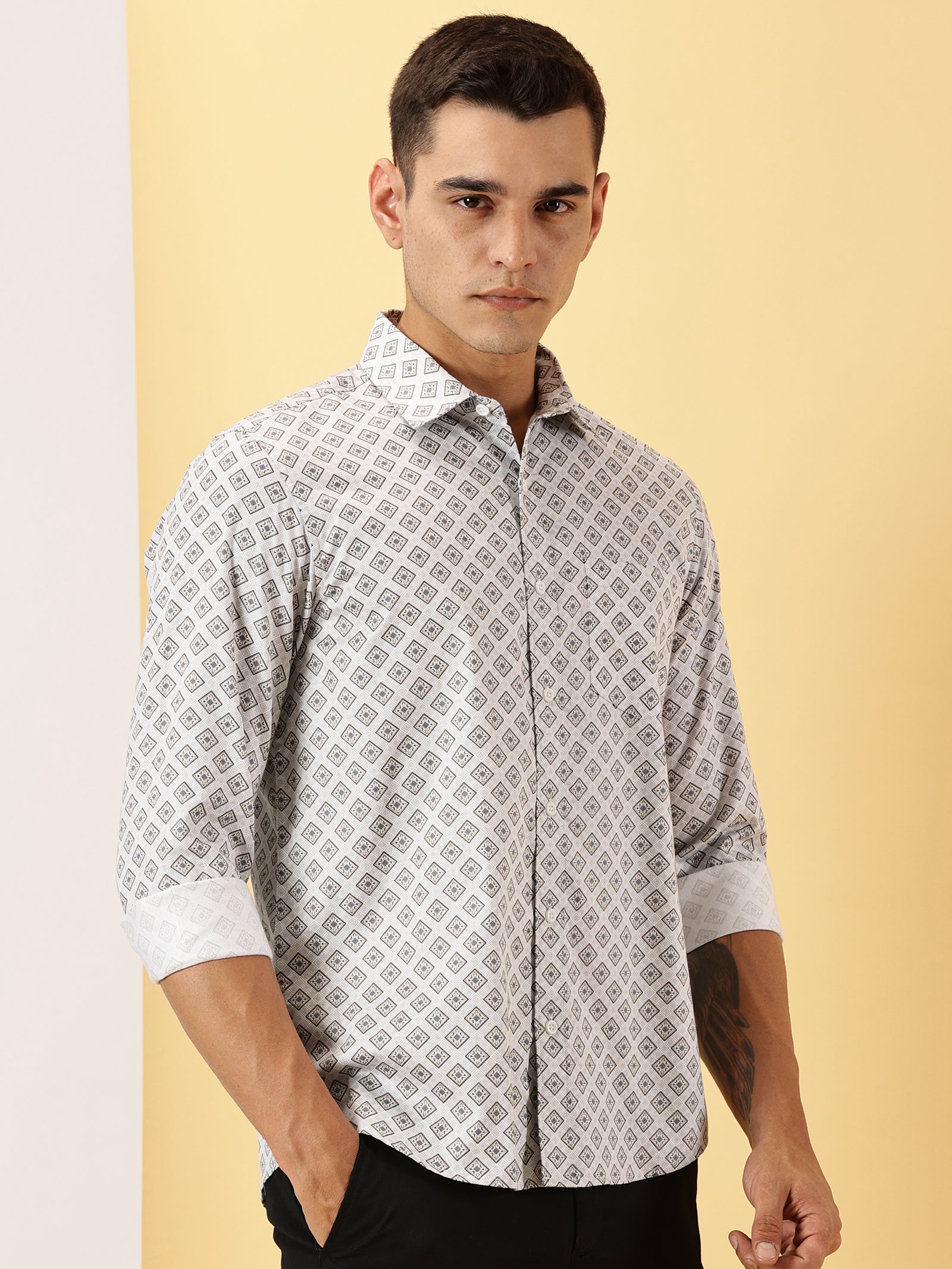 Geometric Printed Full Sleeve Shirt