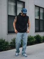 Solid Sleeveless Pullover Hoodie