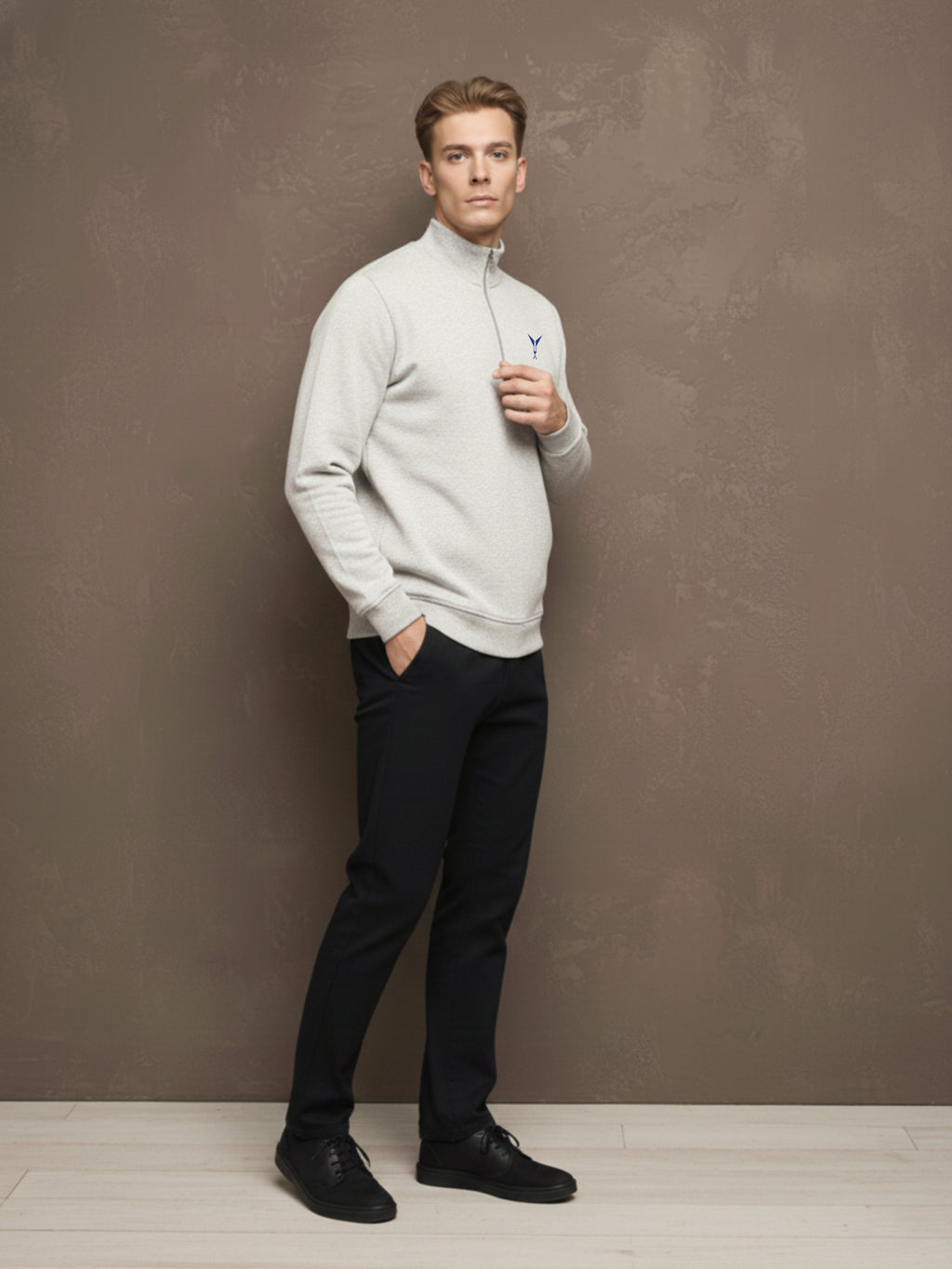 High Neck Half Zipper Sweatshirt