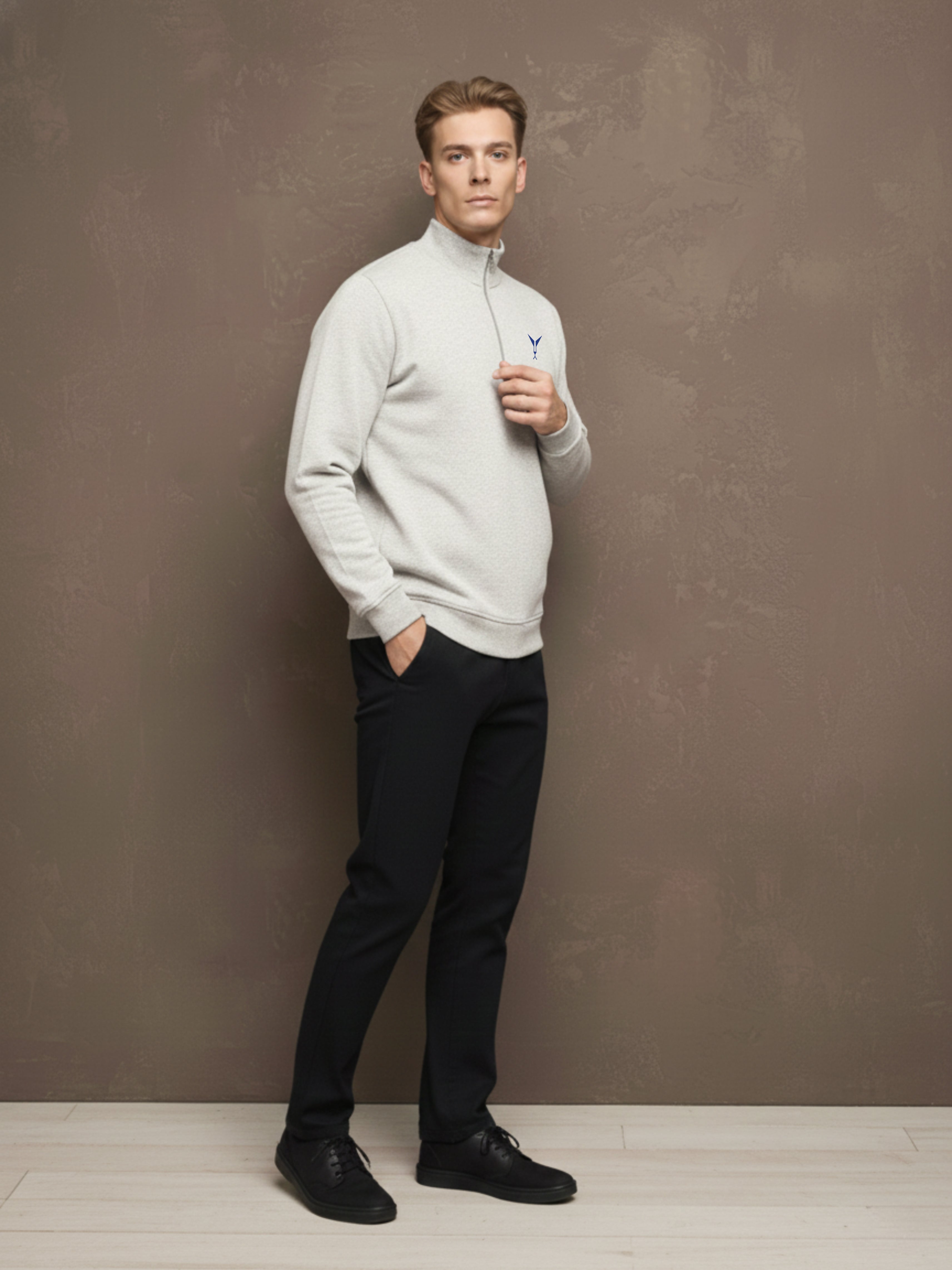 High Neck Half Zipper Sweatshirt