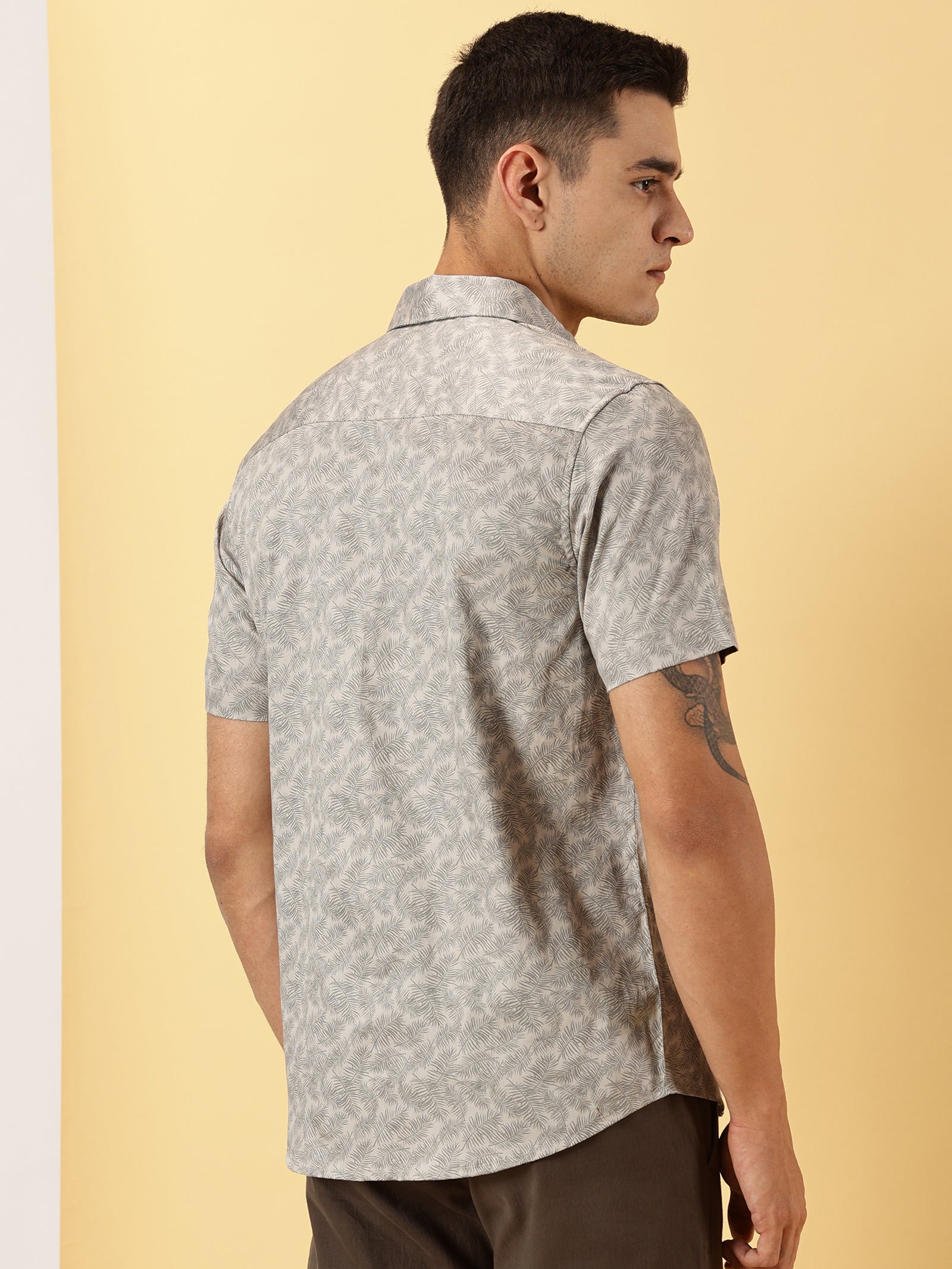 Leaf Printed Half Sleeve Shirt