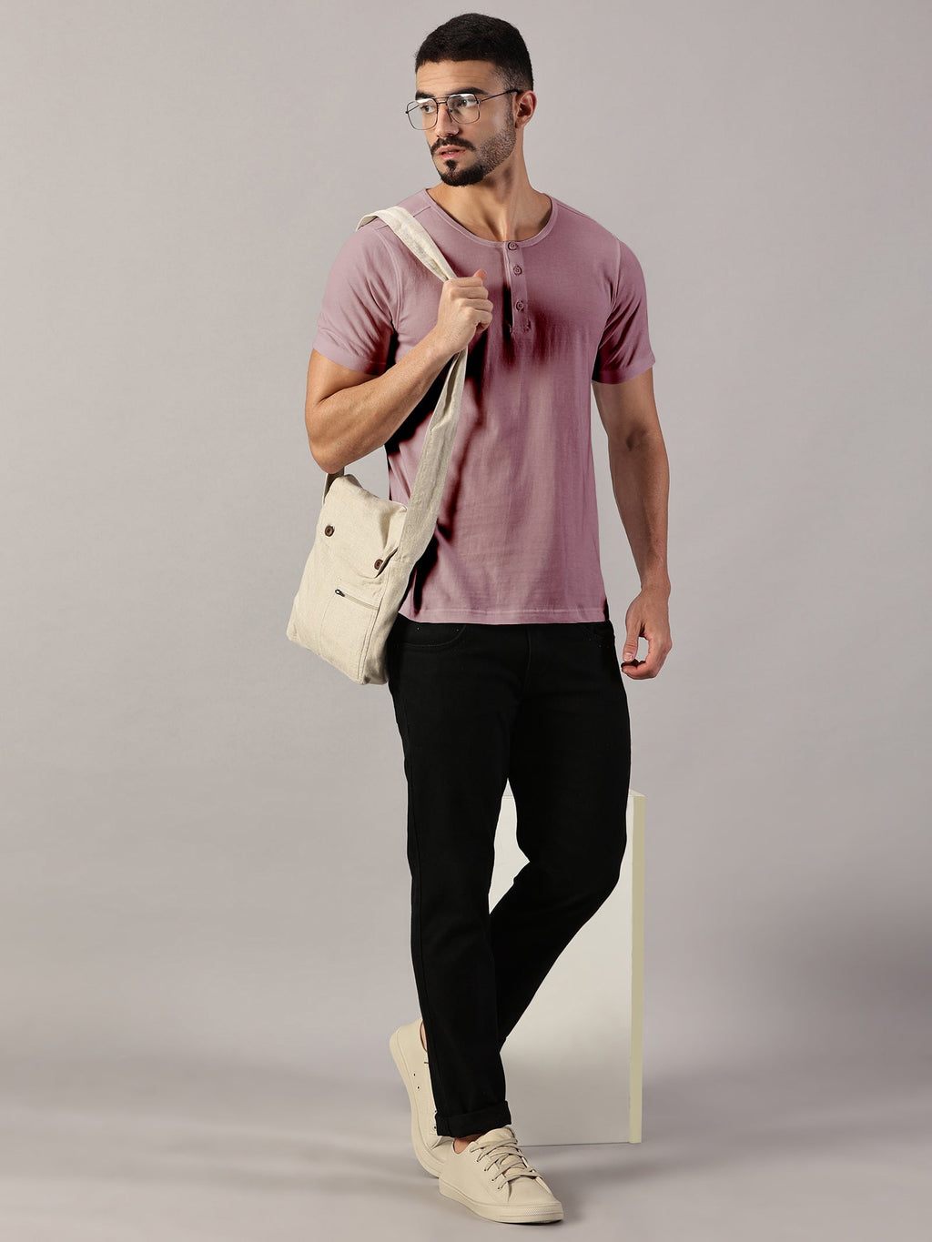 Henley Neck  Half Sleeve T-Shirt