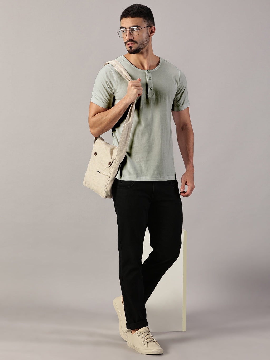 Henley Neck  Half Sleeve T-Shirt