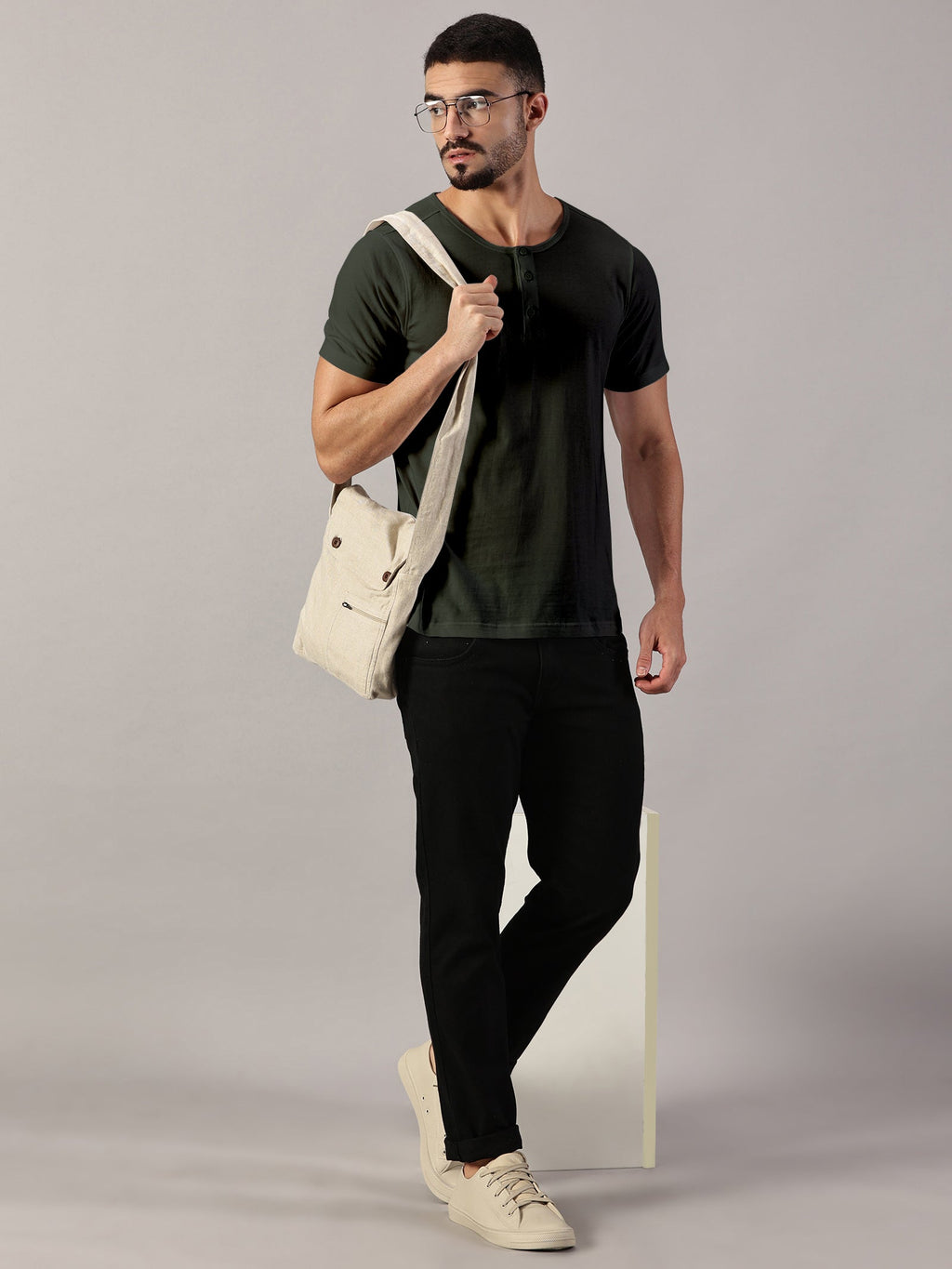 Henley Neck  Half Sleeve T-Shirt