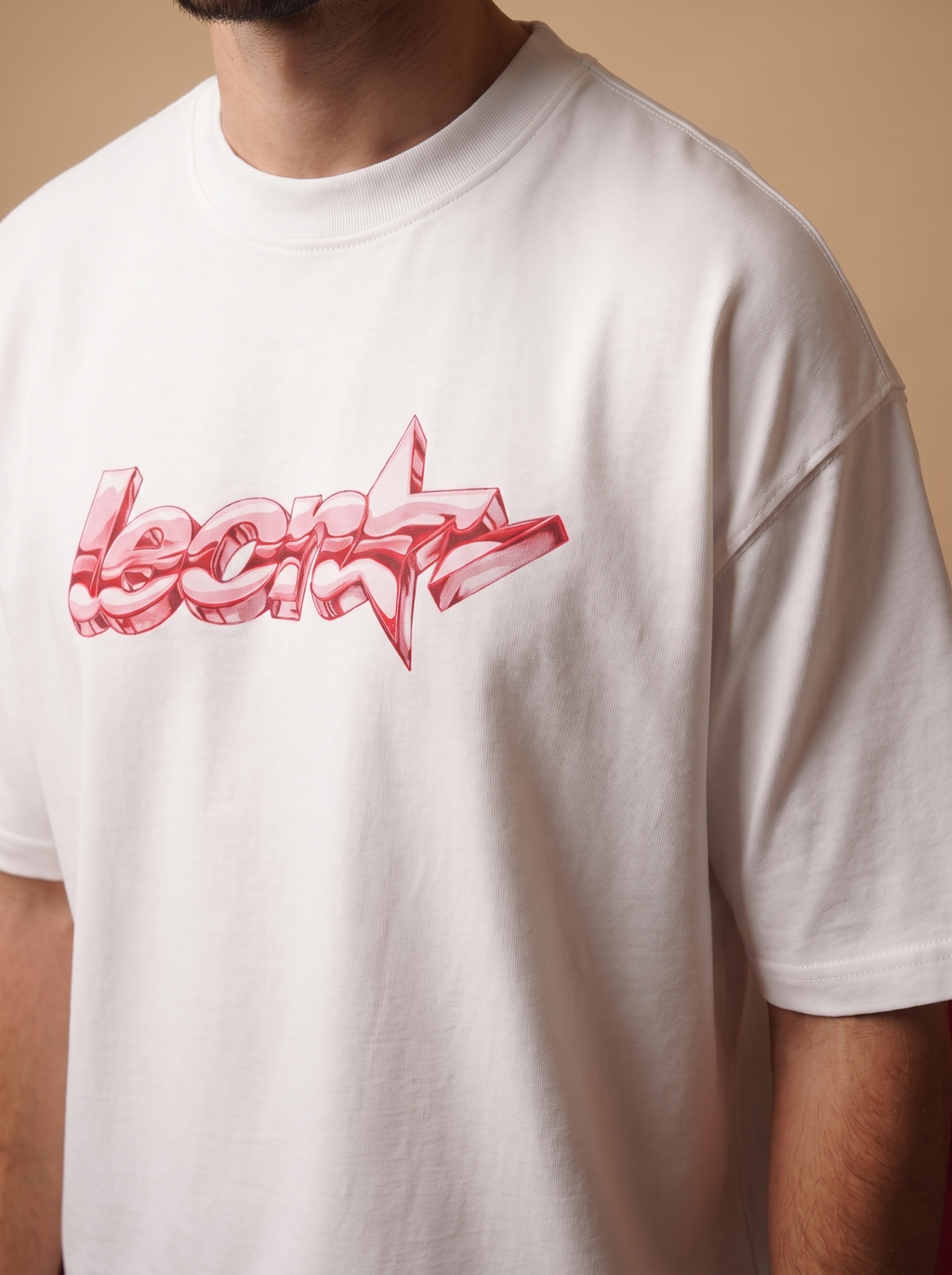 LEON Men's Oversized Leon Star Pink Printed T-Shirt LEON