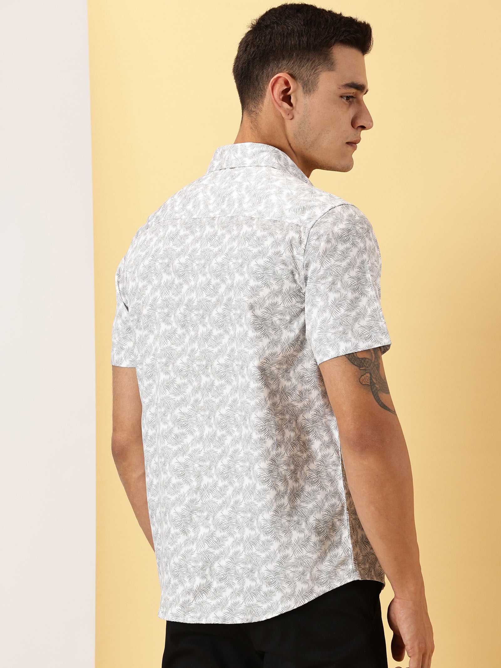 Leaf Printed Half Sleeve Shirt