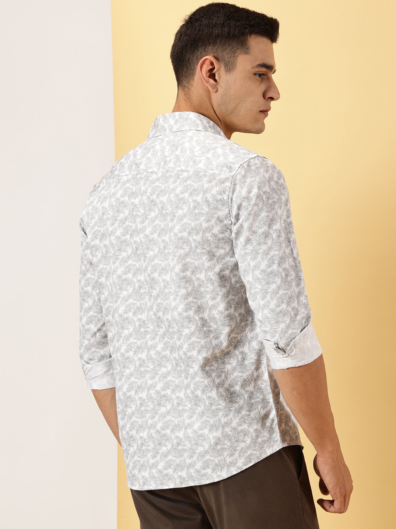 Leaf Printed Full Sleeve Shirt