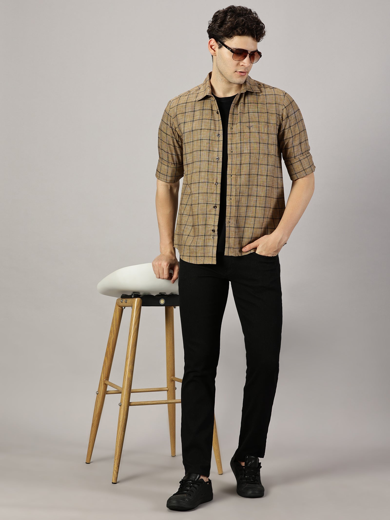 Checkered Poly Cotton Full Sleeve Shirt