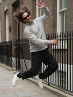 High Neck Half Zipper Sweatshirt