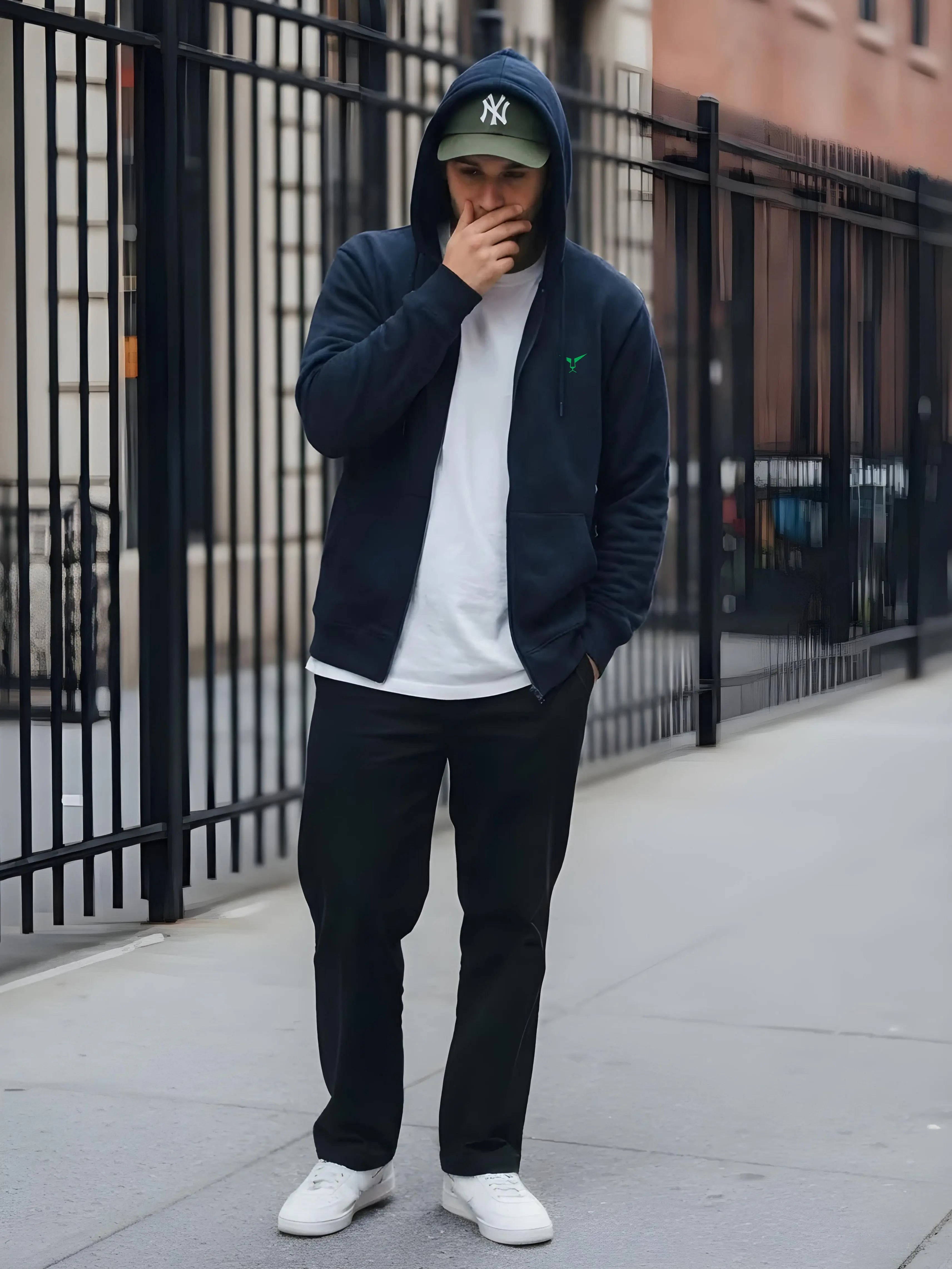 Solid Full Sleeve Zipper Hoodie Leon Clothing