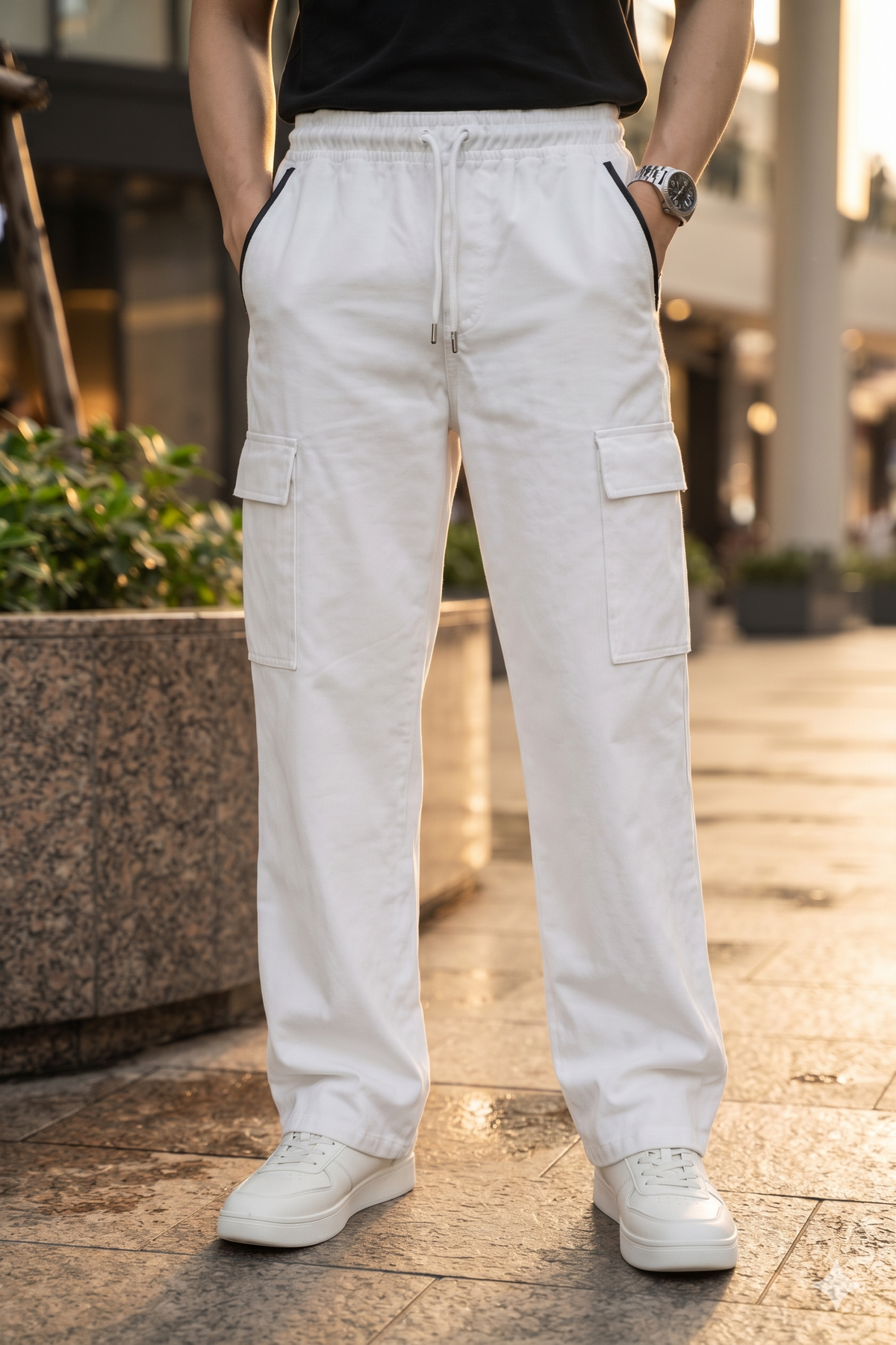 LEON Men’s Cotton Loopknit Cargo Jogger