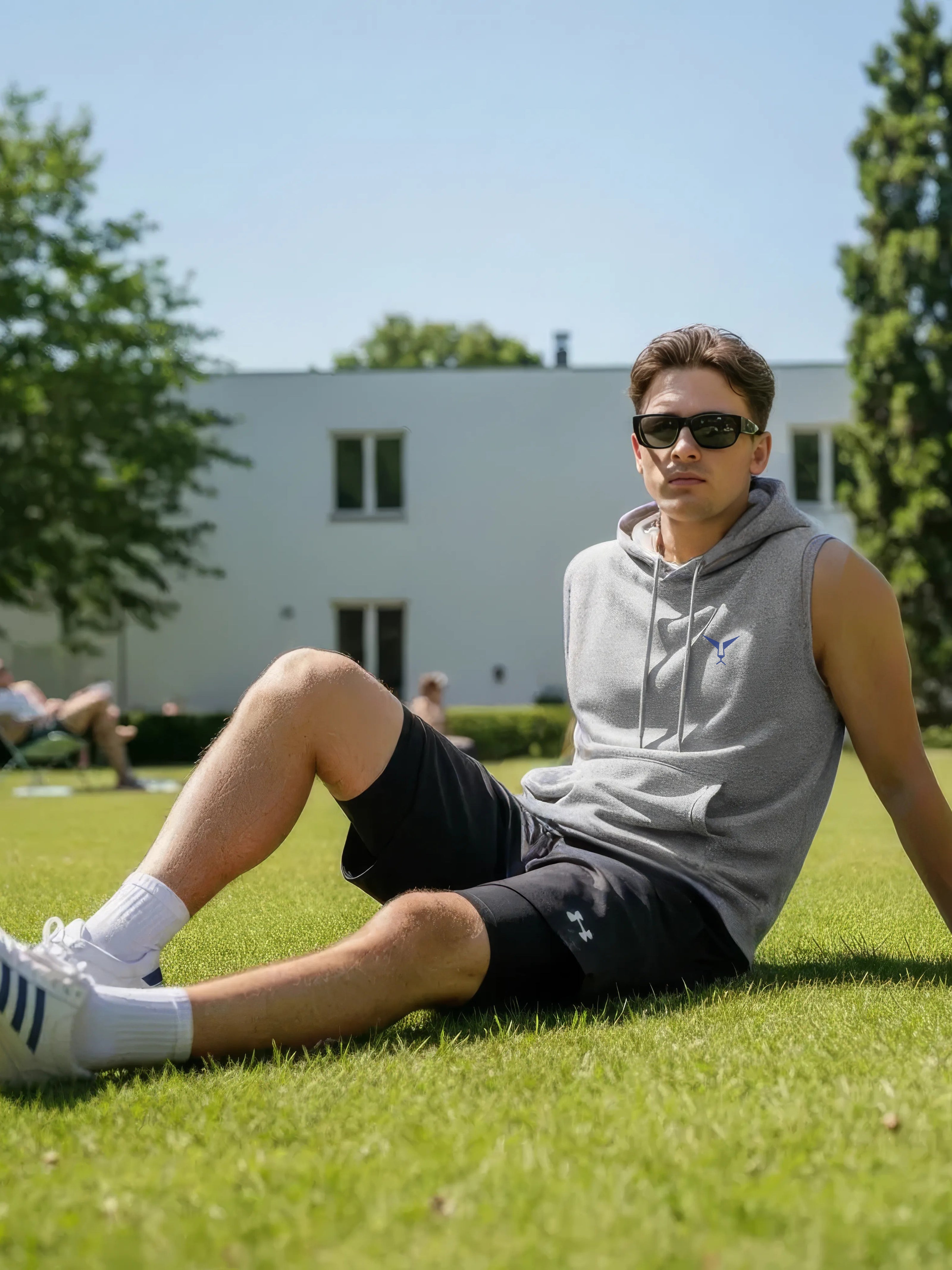 Solid Sleeveless Pullover Hoodie