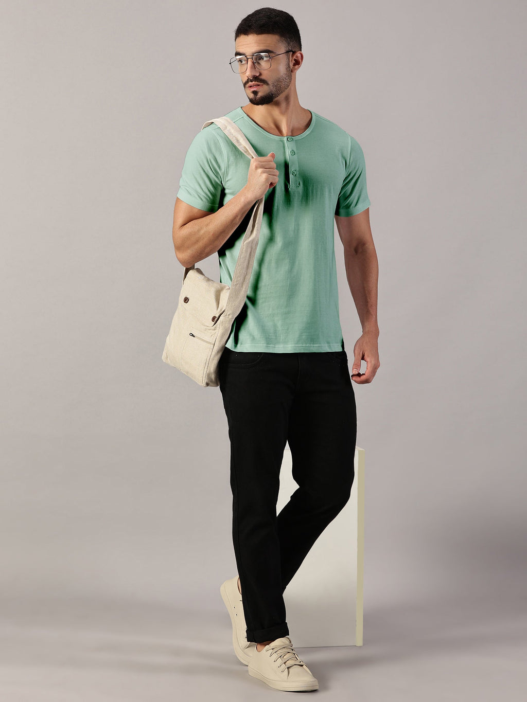 Henley Neck  Half Sleeve T-Shirt