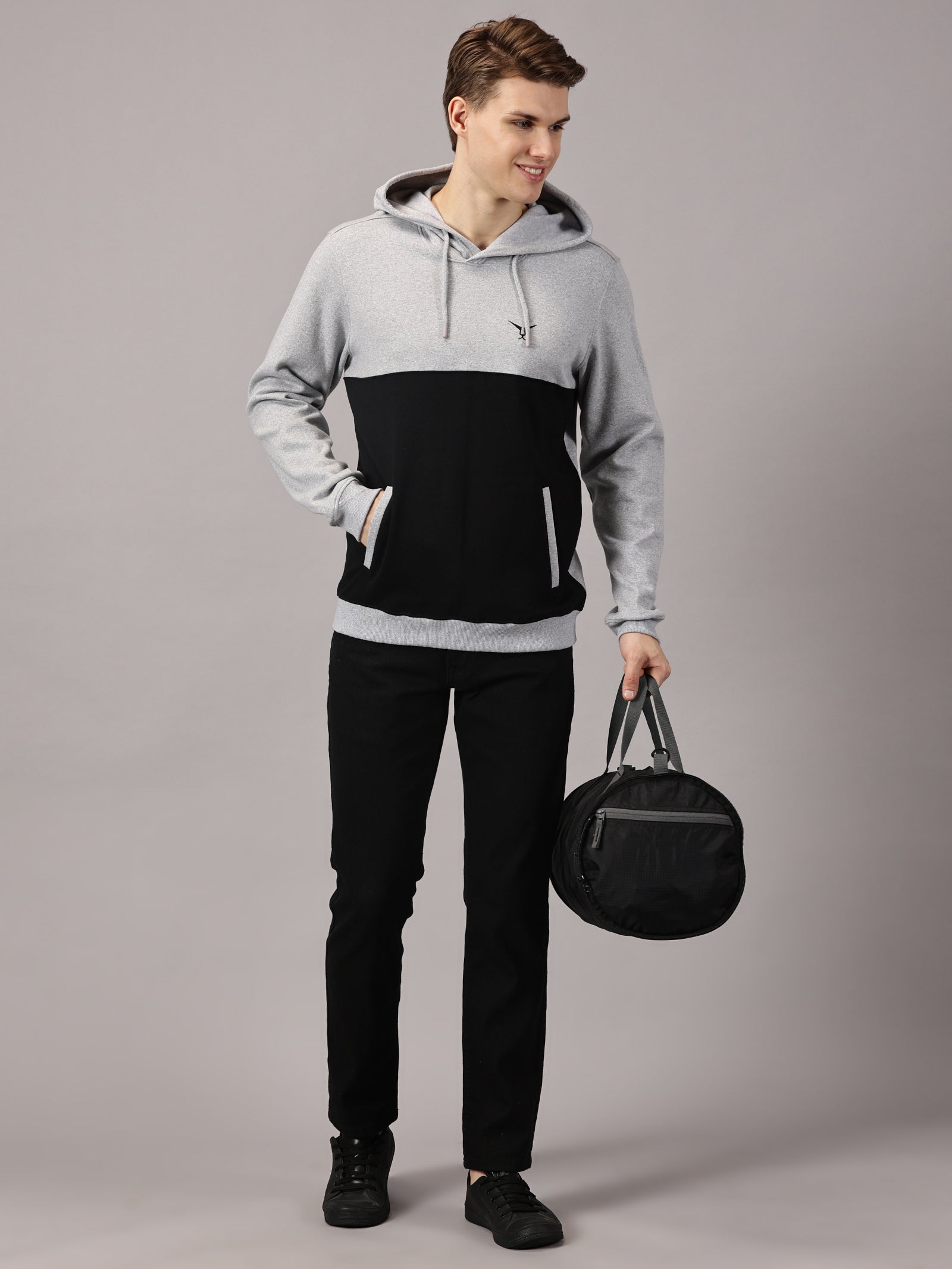 Color Block Cut & Sew Full Sleeve Pullover Hoodie