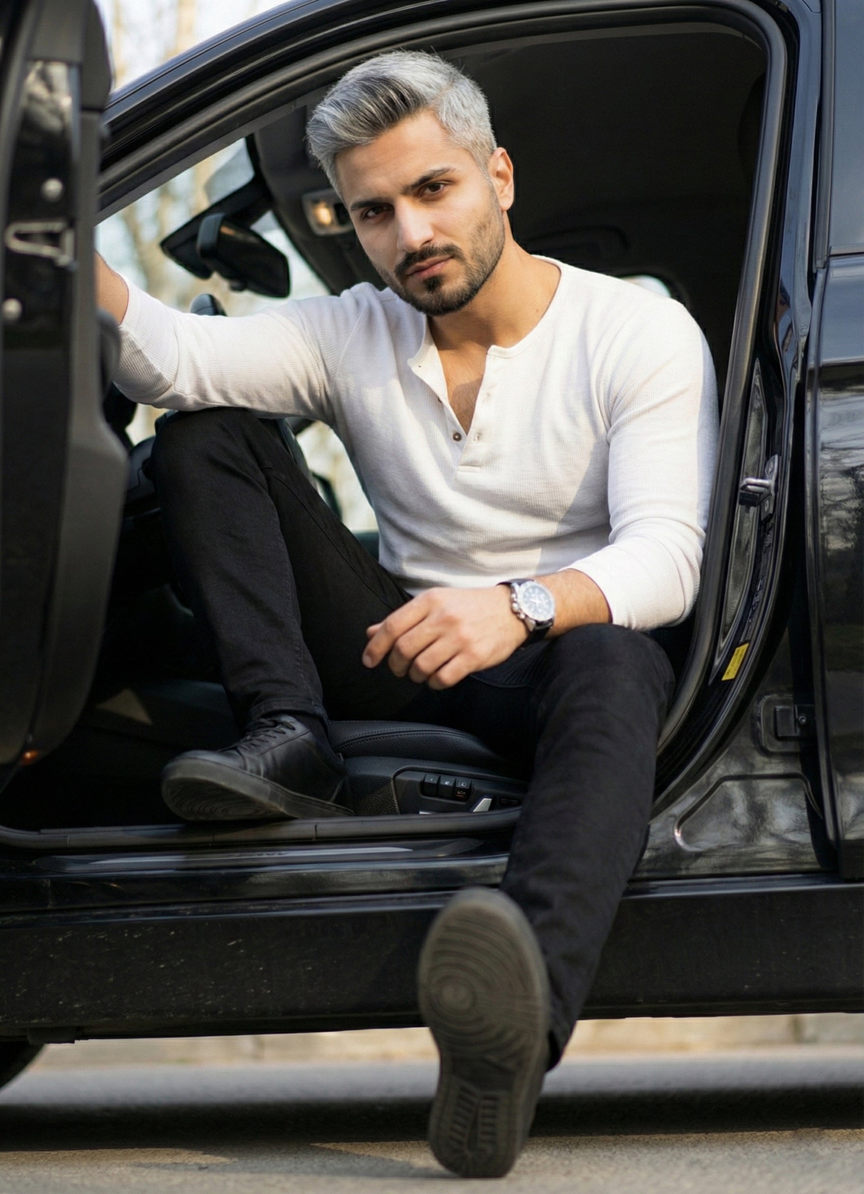 Henley Neck Full Sleeve T-Shirt