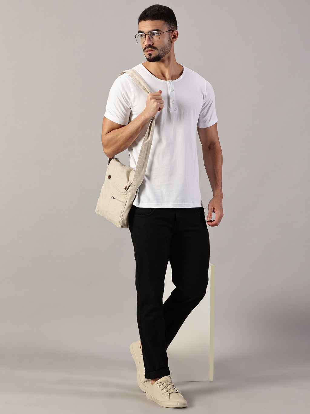 Henley Neck  Half Sleeve T-Shirt