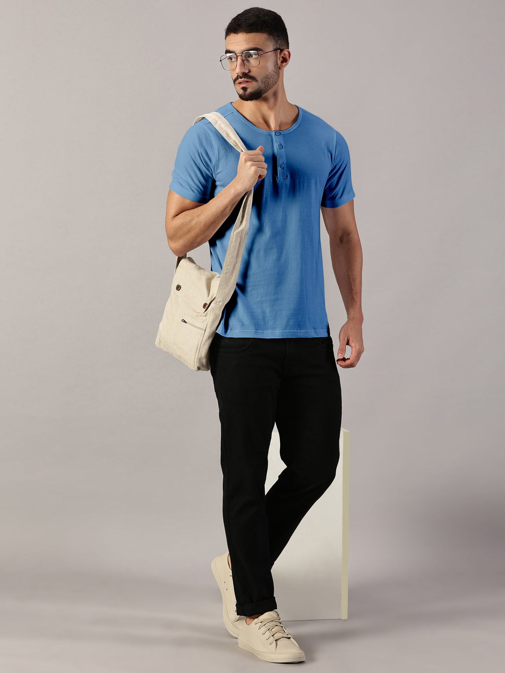 Henley Neck  Half Sleeve T-Shirt