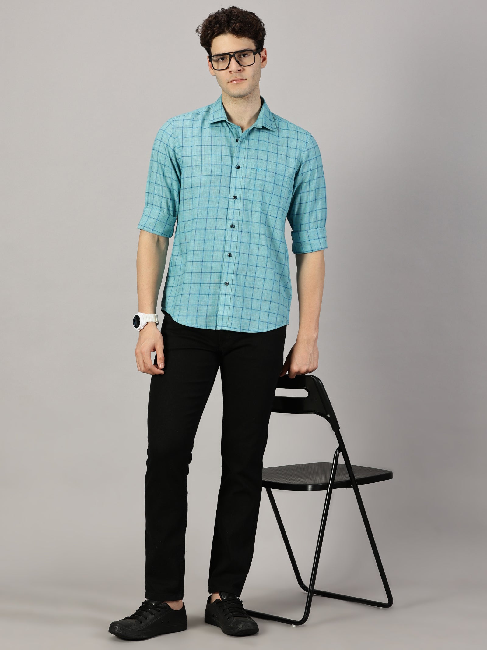 Checkered Poly Cotton Full sleeve Shirt
