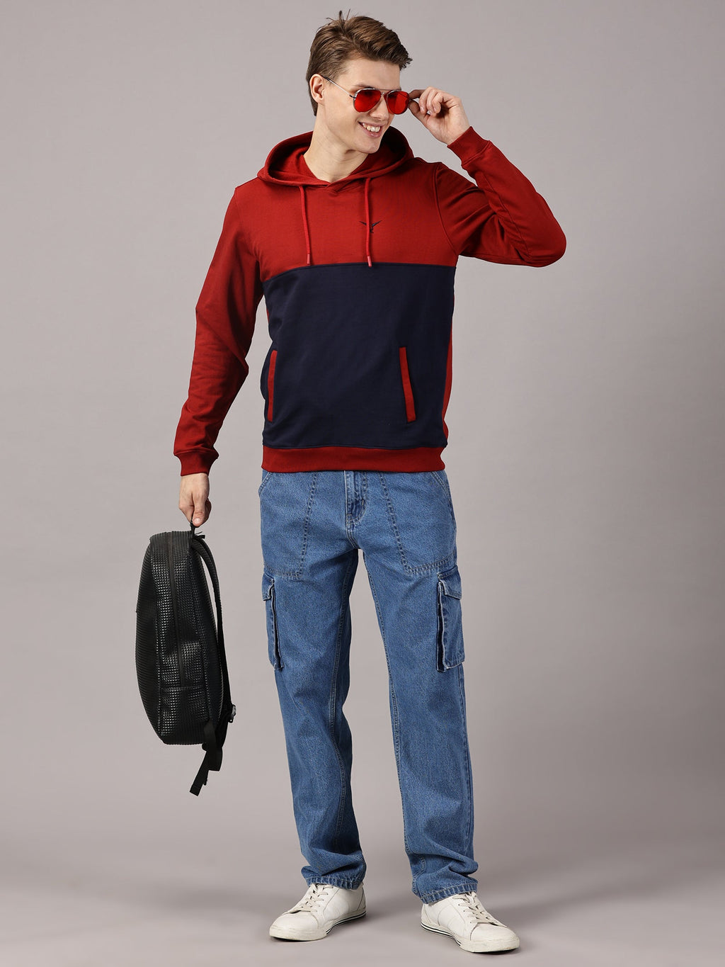 Color Block Cut & Sew Full Sleeve Pullover Hoodie