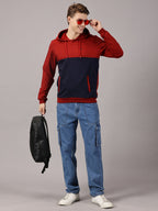 Color Block Cut & Sew Full Sleeve Pullover Hoodie