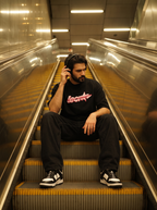 LEON Men's Oversized Leon Star Pink Printed T-Shirt LEON