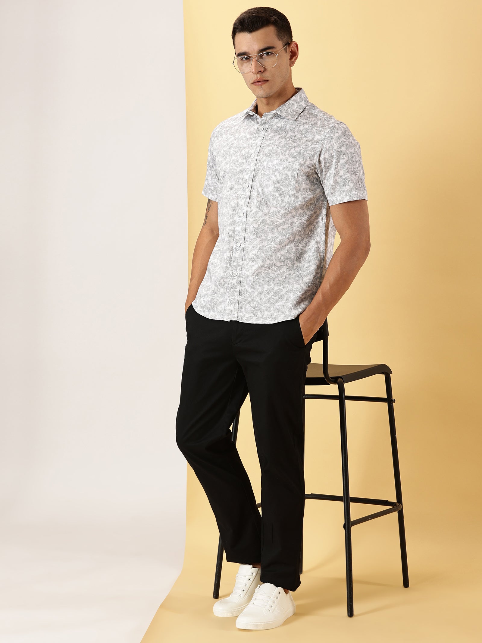 Leaf Printed Half Sleeve Shirt