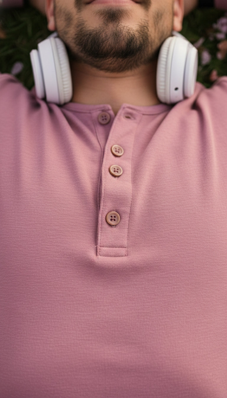 Henley Neck Full Sleeve T-Shirt