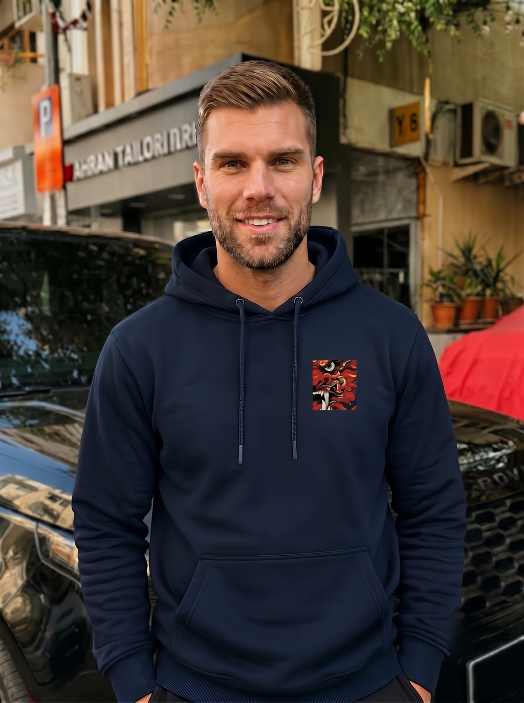 Dragon Printed Full Sleeve Pullover Hoodie LEON