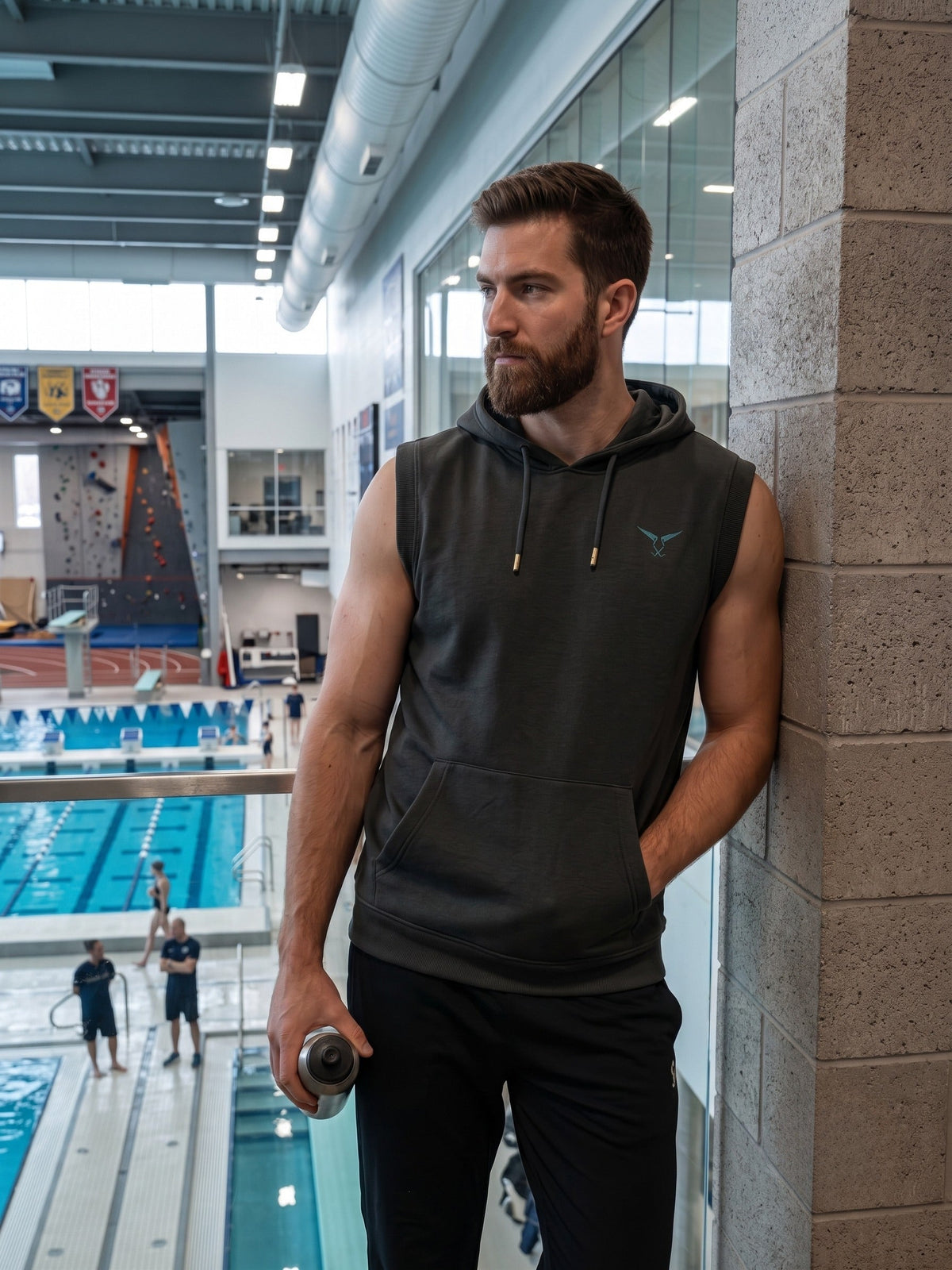 Solid Sleeveless Pullover Hoodie Leon Clothing