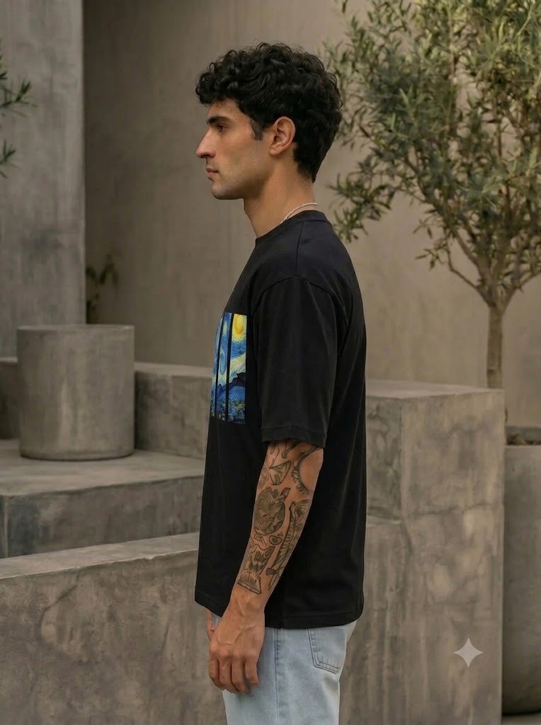 LEON Men’s Starry Night Printed T-Shirt