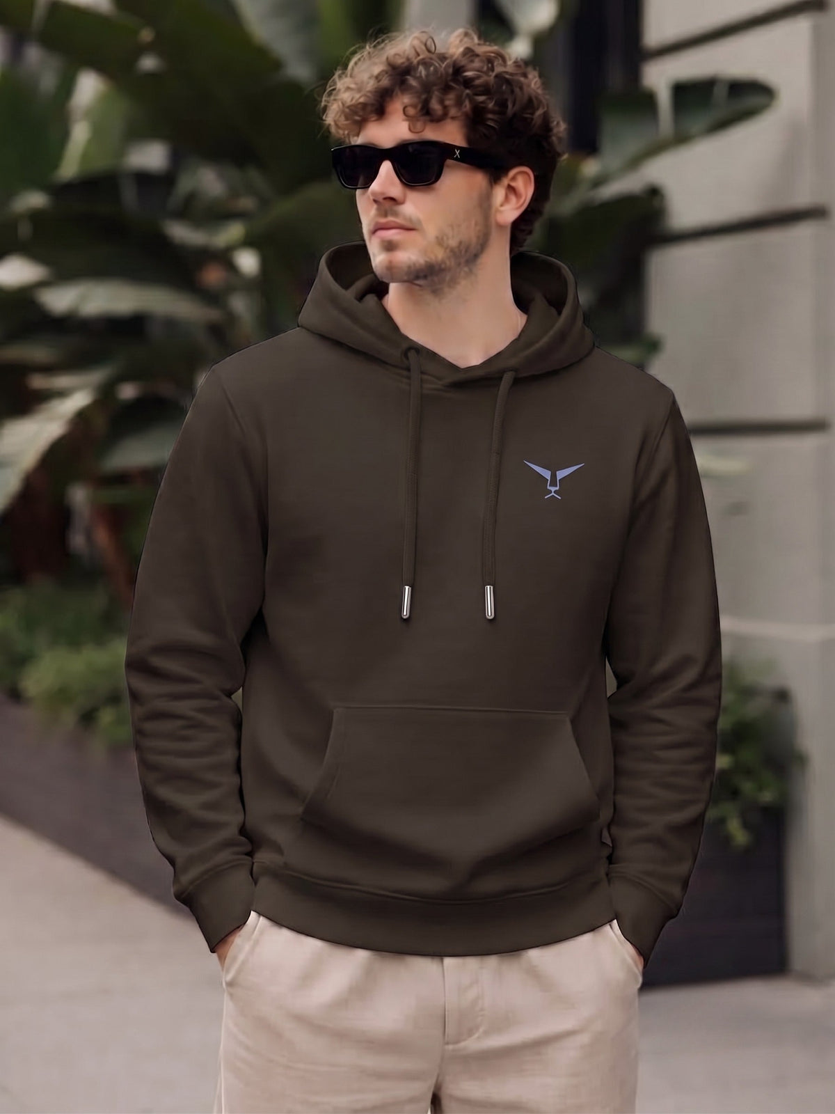 Solid Kangaroo Pocket Pullover Fullsleeve Hoodie Leon Clothing