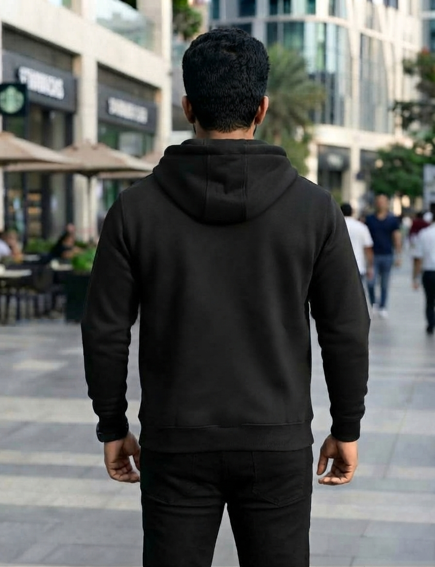 Leon Men’s Full Sleeve Hoodie | 340 GSM Poly Cotton Contrast Zip Hoodie LEON