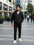 Leon Men’s Full Sleeve Hoodie | 340 GSM Poly Cotton Contrast Zip Hoodie LEON