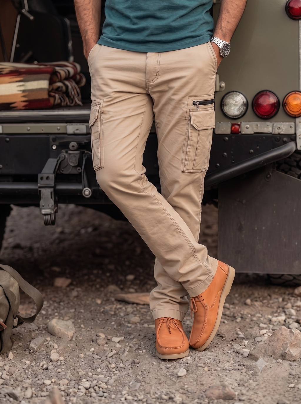 LEON Men's Stretch Twill Cargo Pants