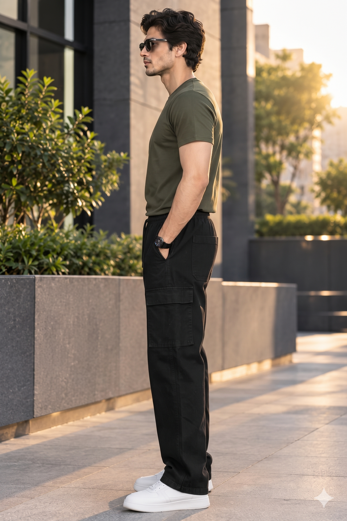 LEON Men’s Cotton Loopknit Cargo Jogger