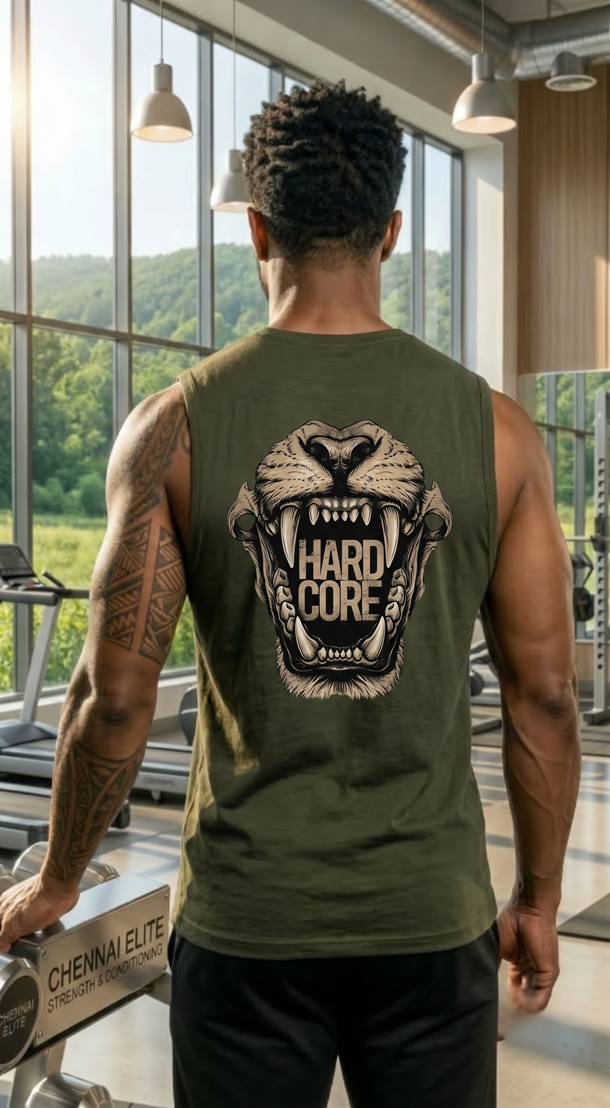LEON Men’s Sleeveless Printed Cotton Workout Gym Vest