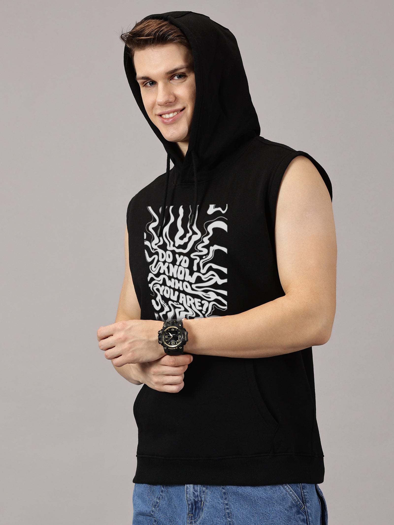 Do you know Printed Sleeveless Pullover Hoodie