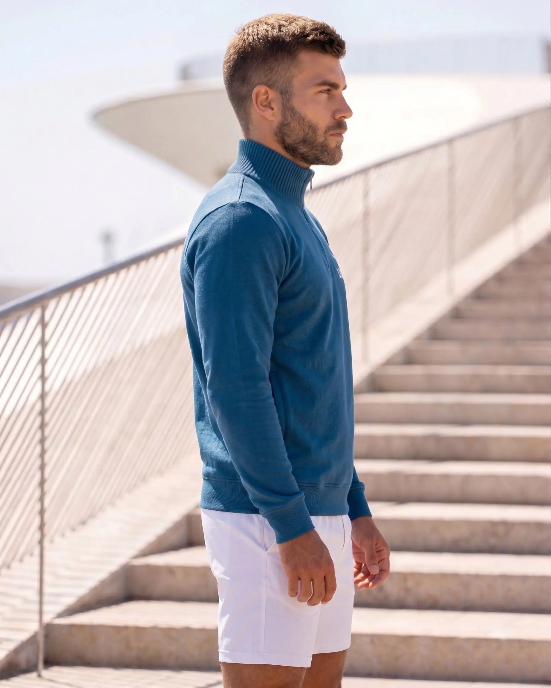 High Neck Half Zipper Sports Sweatshirt LEON
